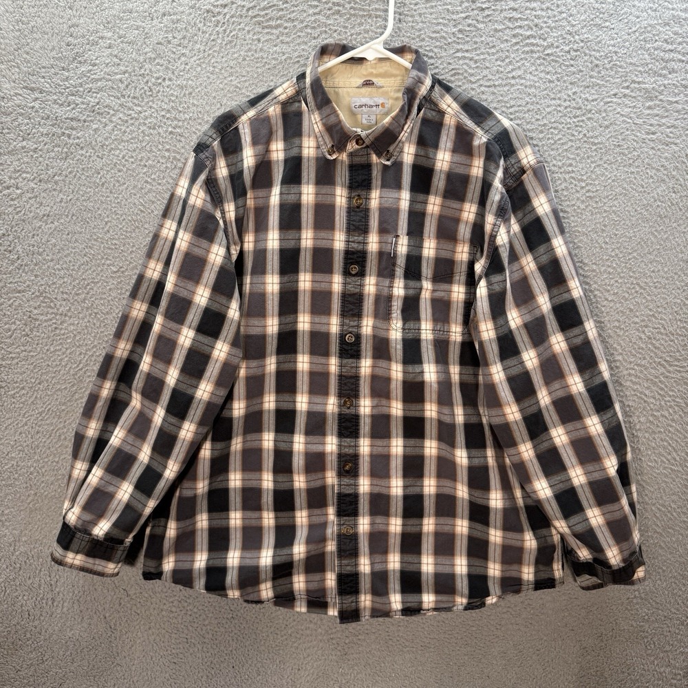 Carhartt Shirt Adult XL Multicolor Plaid Workwear Outdoors Barn Chore Grunge